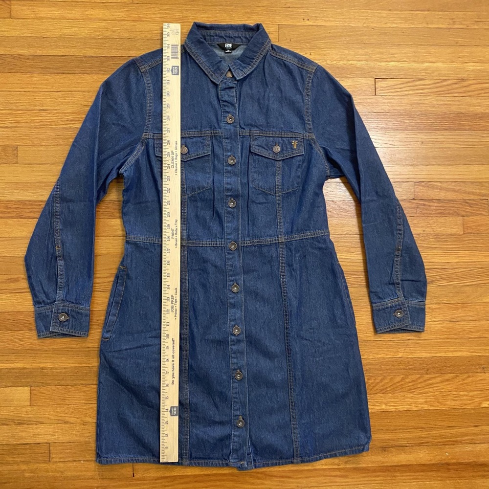 Frye Indigo Denim Long-Sleeve Shirt Dress - Picture 5 of 13